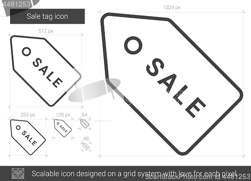 Image of Sale tag line icon.