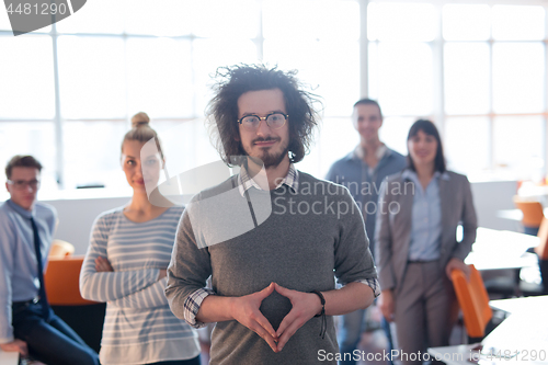 Image of Portrait of young casual businessman