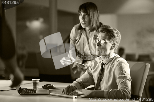 Image of young designers in the night office