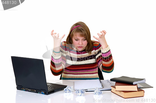 Image of Teenager student doing homework