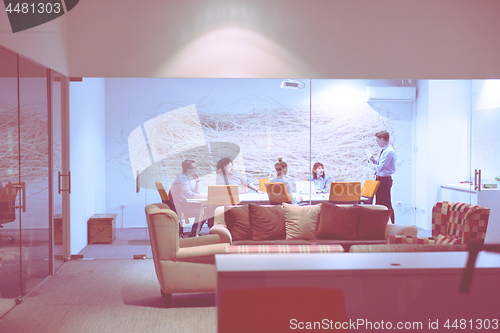 Image of Business Team At A Meeting at modern office building