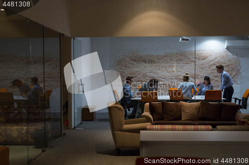 Image of Business Team At A Meeting at modern office building