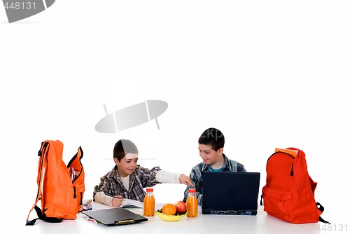 Image of Boys doing homework