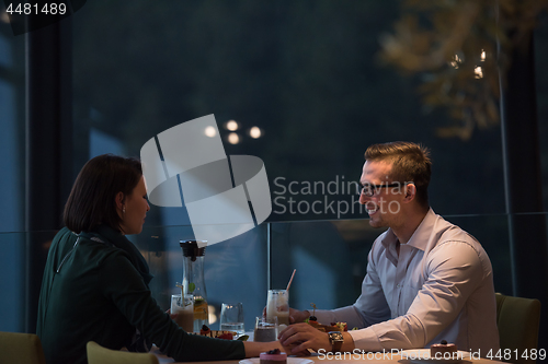 Image of Couple on a romantic dinner at the restaurant