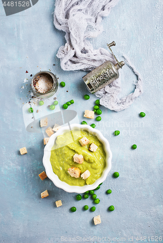 Image of mashed green peas