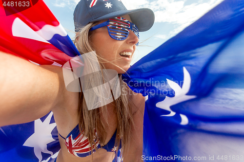 Image of Aussie fan supporter or Australia Day celebration