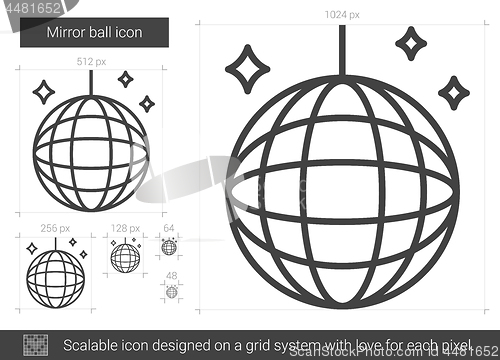 Image of Mirror ball line icon.