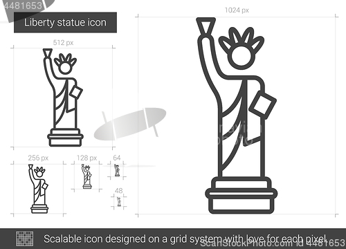 Image of Liberty statue line icon.