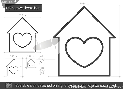 Image of Home sweet home line icon.