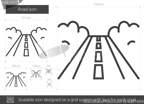 Image of Road line icon.