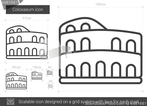 Image of Colosseum line icon.