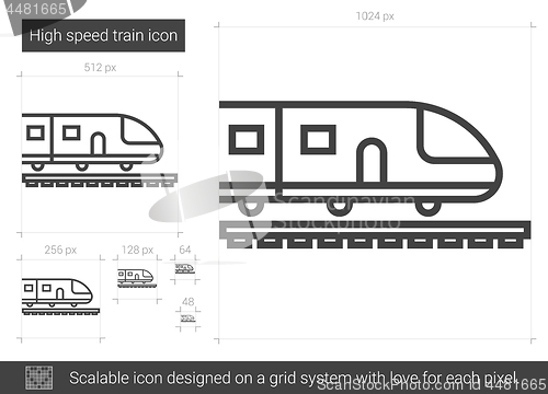 Image of High speed train line icon.