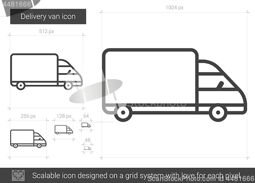 Image of Delivery van line icon.