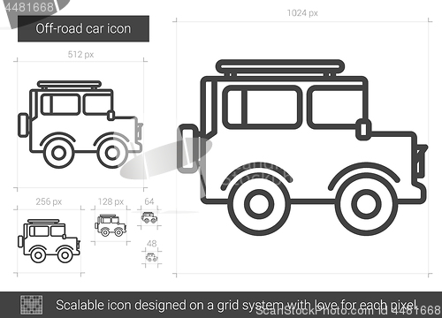 Image of Off-road car line icon.