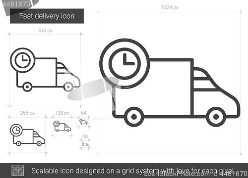 Image of Fast delivery line icon.