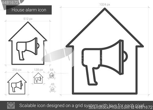 Image of House alarm line icon.