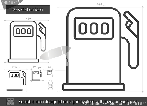 Image of Gas station line icon.