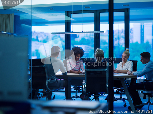 Image of Multiethnic Business Team At A Meeting at modern office building