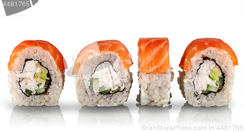 Image of Sushi rolls Philadelphia in a row