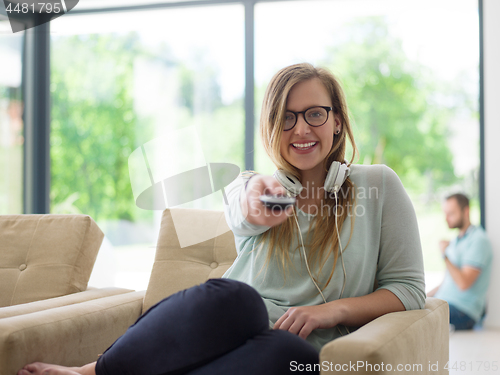 Image of young woman enjoying free time