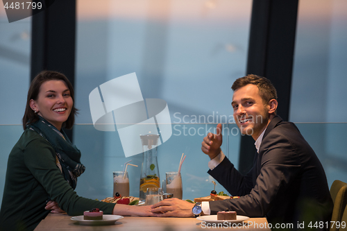 Image of Couple on a romantic dinner at the restaurant