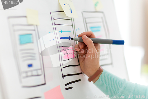 Image of ui designer working on user interface at office