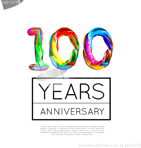 Image of 100th Anniversary, congratulation for company or person on white