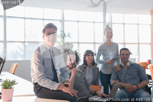 Image of Portrait of a business team At A Meeting