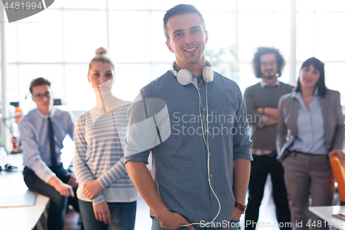 Image of Portrait of young casual businessman