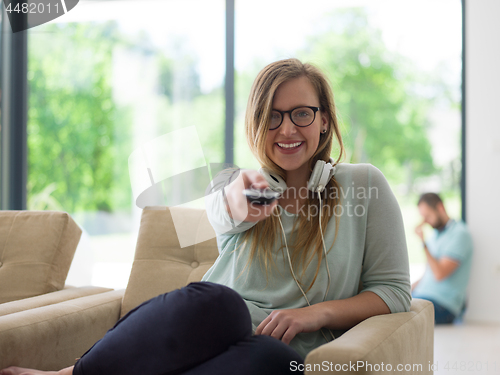 Image of young woman enjoying free time