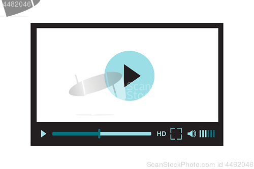 Image of Video player interface for web site design or mobile application. Vector illustration on white