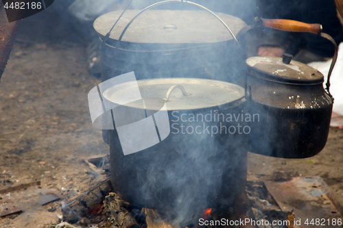 Image of soup on camping fire