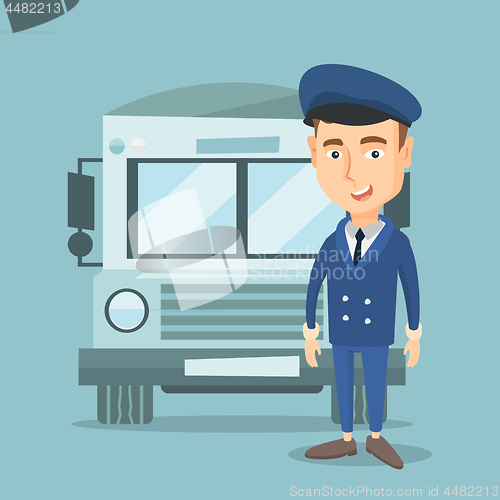 Image of School bus driver vector illustration.