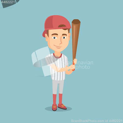 Image of Baseball player with a bat vector illustration.