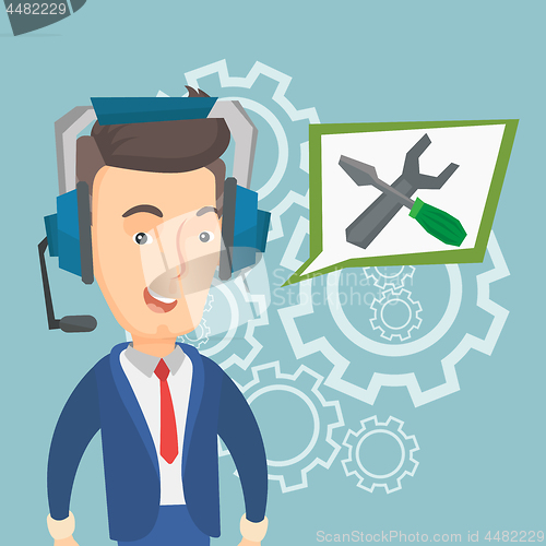 Image of Technical support operator vector illustration.