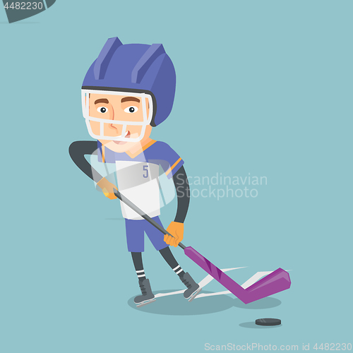 Image of Ice hockey player vector illustration.