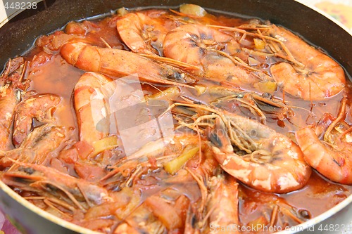 Image of shrimps in pan