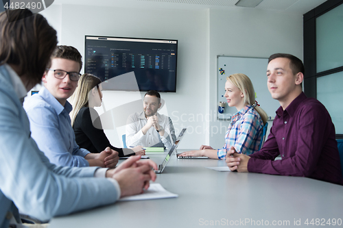 Image of Business Team At A Meeting at modern office building