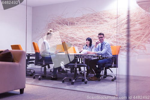Image of Business Team At A Meeting at modern office building