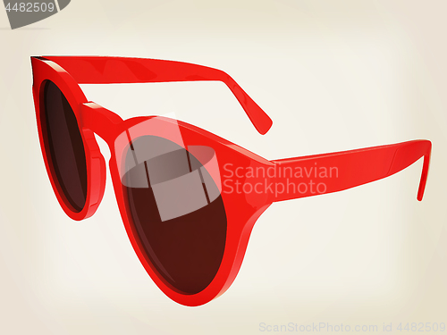 Image of Cool red sunglasses. 3d illustration. Vintage style