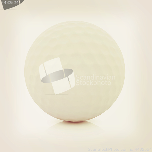 Image of Golf ball. 3D rendering. Vintage style