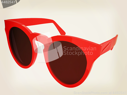 Image of Cool red sunglasses. 3d illustration. Vintage style