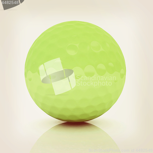 Image of Golf ball. 3D rendering. Vintage style