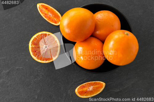 Image of close up of fresh juicy blood oranges