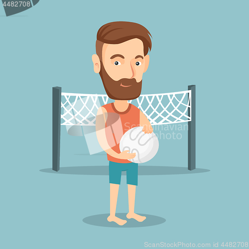 Image of Beach volleyball player vector illustration.