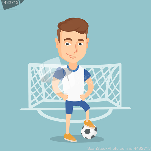 Image of Football player with a ball vector illustration.