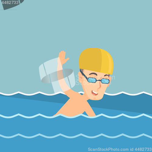 Image of Man swimming vector illustration.