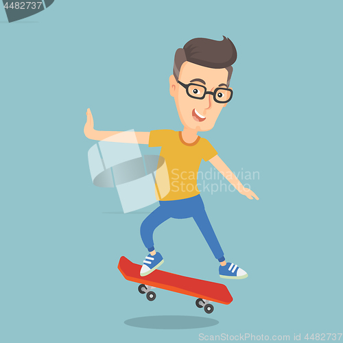 Image of Man riding skateboard vector illustration.
