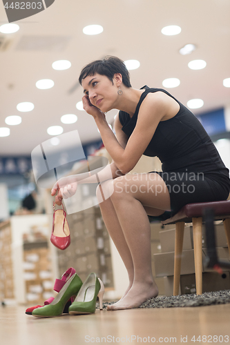 Image of Woman Trying New Shoes