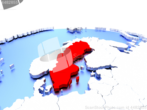 Image of Sweden on globe